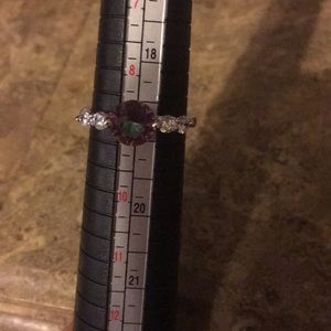 Rainbow topaz ring